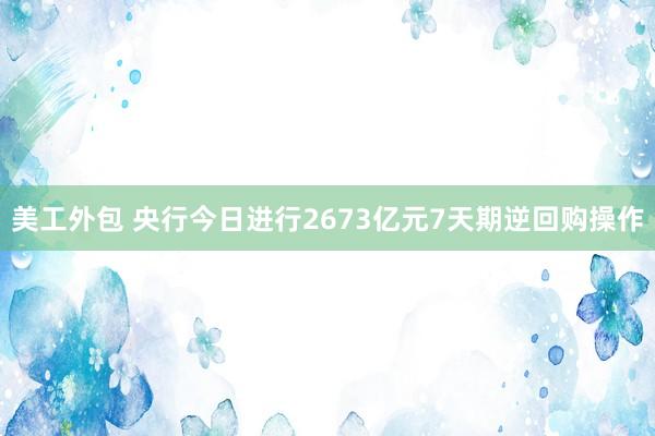 美工外包 央行今日进行2673亿元7天期逆回购操作