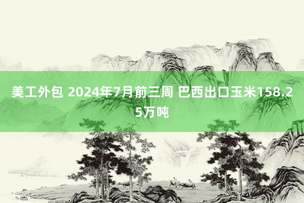 美工外包 2024年7月前三周 巴西出口玉米158.25万吨