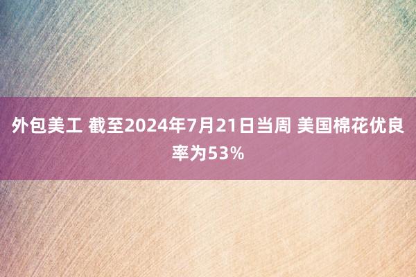 外包美工 截至2024年7月21日当周 美国棉花优良率为53%